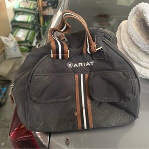 Ariat Black Duffel Bag with Brown Stripes